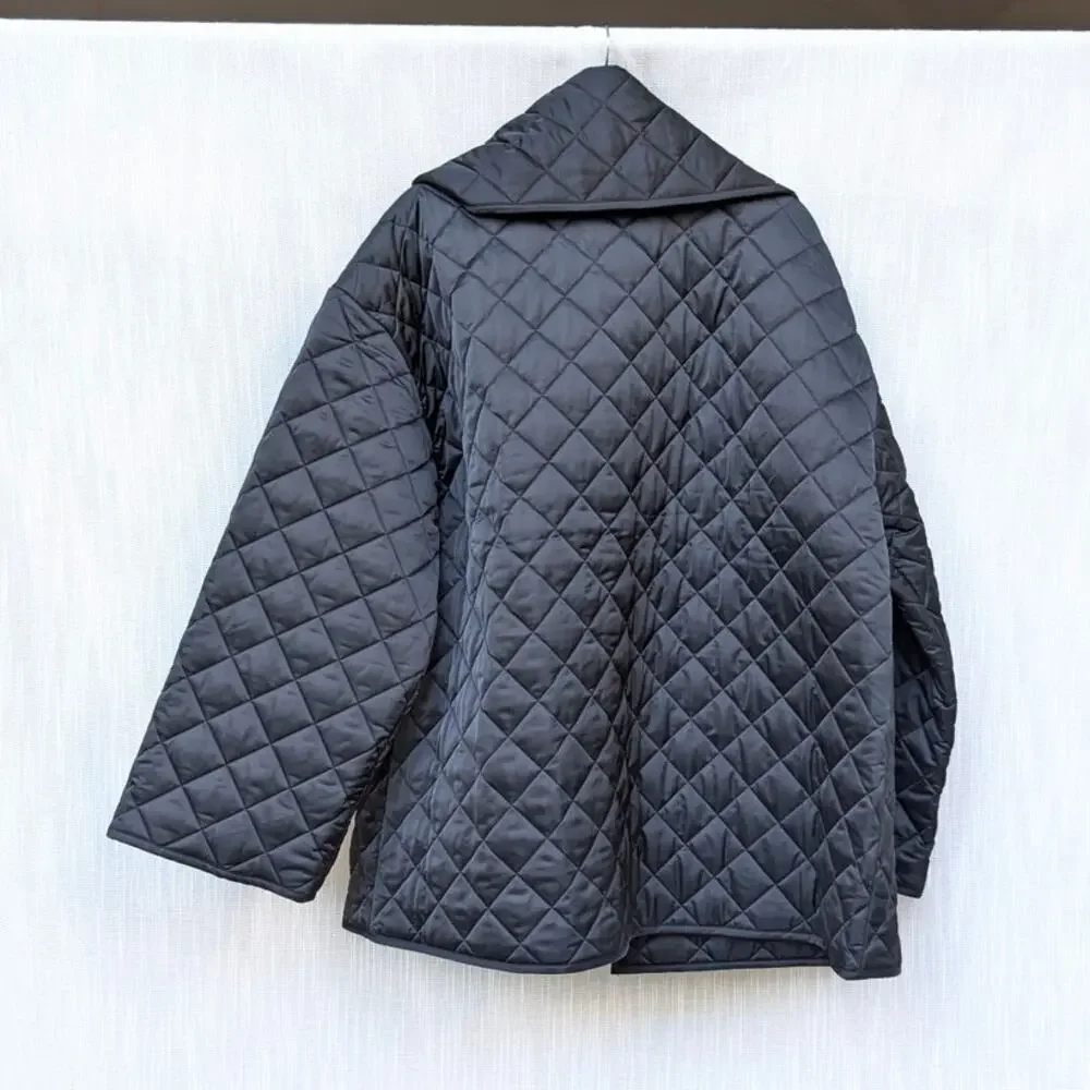 NWT TOTEME Black Scarf-detailed Quilted Recycled-shell Jacket, size IT 40/ US8 - Picture 3 of 9